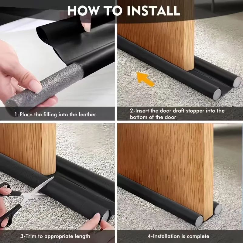 Universal Door Bottom Seal Strip - Soundproof Insulation and Draft Blocker, 96cm/37.79in
