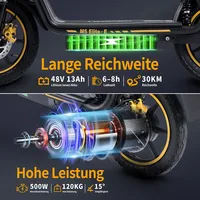 TWOFISH M5 Elite-E Scooter électrique 500W moteur 48V 13Ah 14 "pneus 40 km/h vitesse maximale freins à double disque amortisseurs avant et arrière 2