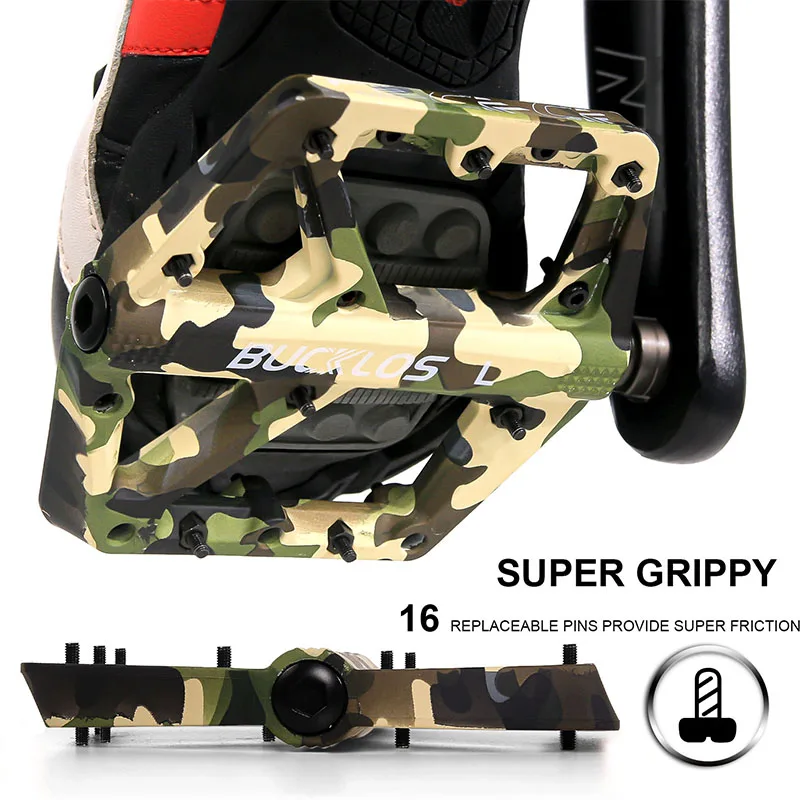 BUCKLOS Bicycle Pedal Ultralight Nylon Bike Flat Pedal Widen Flatform Road Mountain Bike Pedals Non-slip MTB Pedals