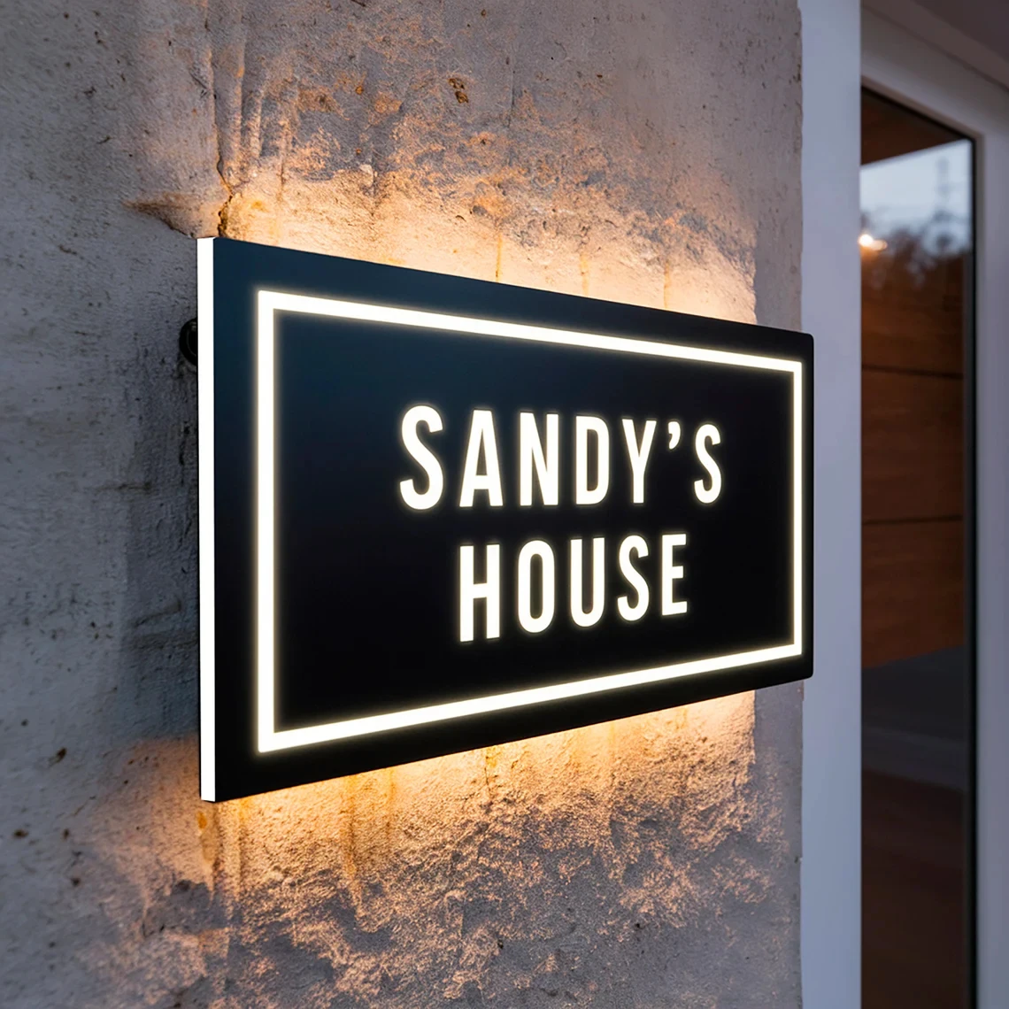 House Number Sign Backlit Illuminated Address Plaque Personalized House Sign