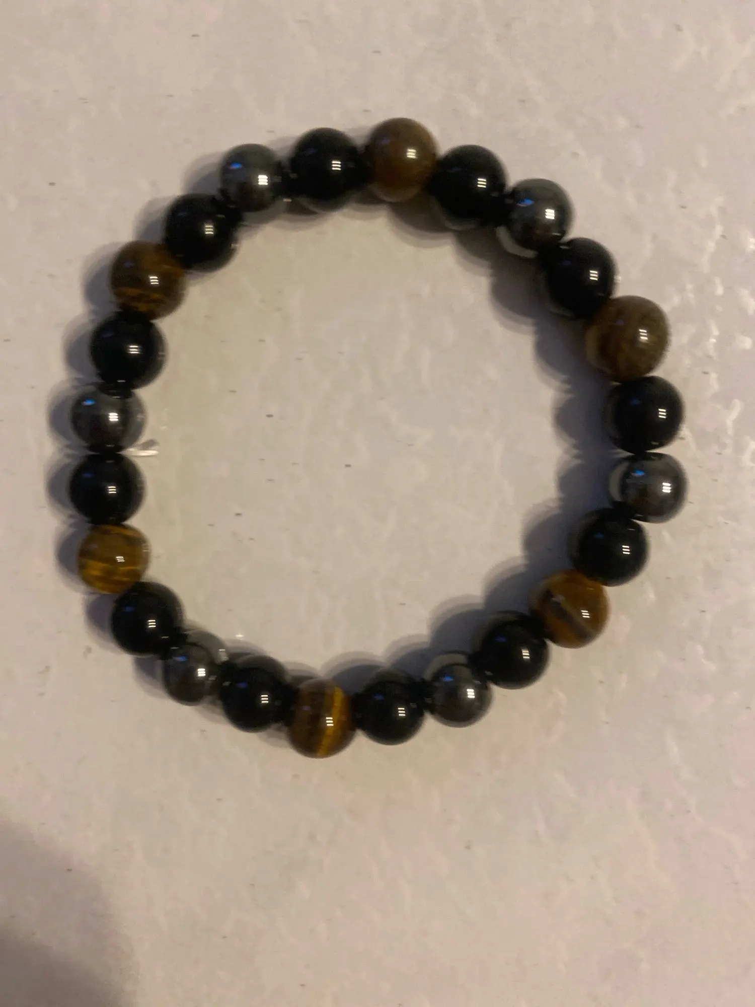 Triple Protection Bracelet: Tiger’s Eye, Obsidian & Hematite photo review
