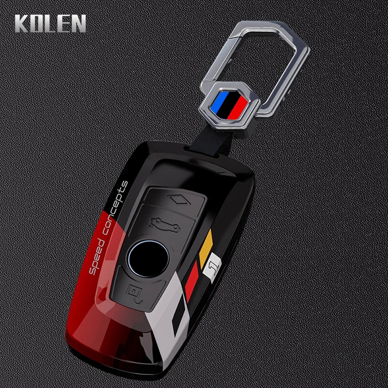 Sleek Carbon Fiber Style Car Key Case Cover