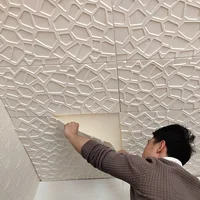35*35cm Ceiling Bed Room Decor Background Wallpaper Peel and Stick Waterproof Decoration Wall Stickers Anti-collision 3d Home 1
