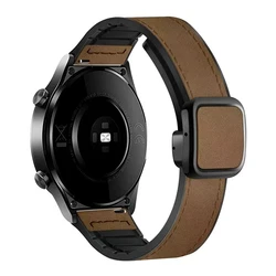 Premium 22mm Crazy Horse Leather Strap with Square Buckle and Magnetic Quick Release, Unisex Design - 22mm strap (Deep brown)