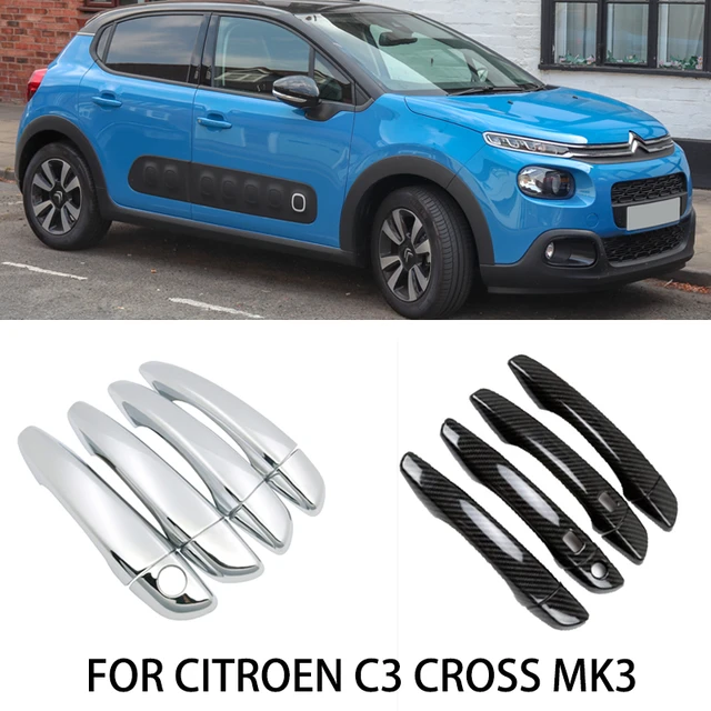 Per Citroen C3 Cross MK3 2017 ~ 2022 lussuosa copertura della maniglia  della porta cromata Trim 4x accessori per Auto in fibra di carbonio Auto  Styling esterno - AliExpress