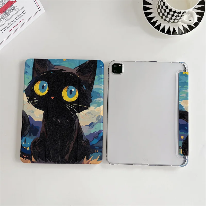 Artistic Black Cat Starry Night Tablet Case