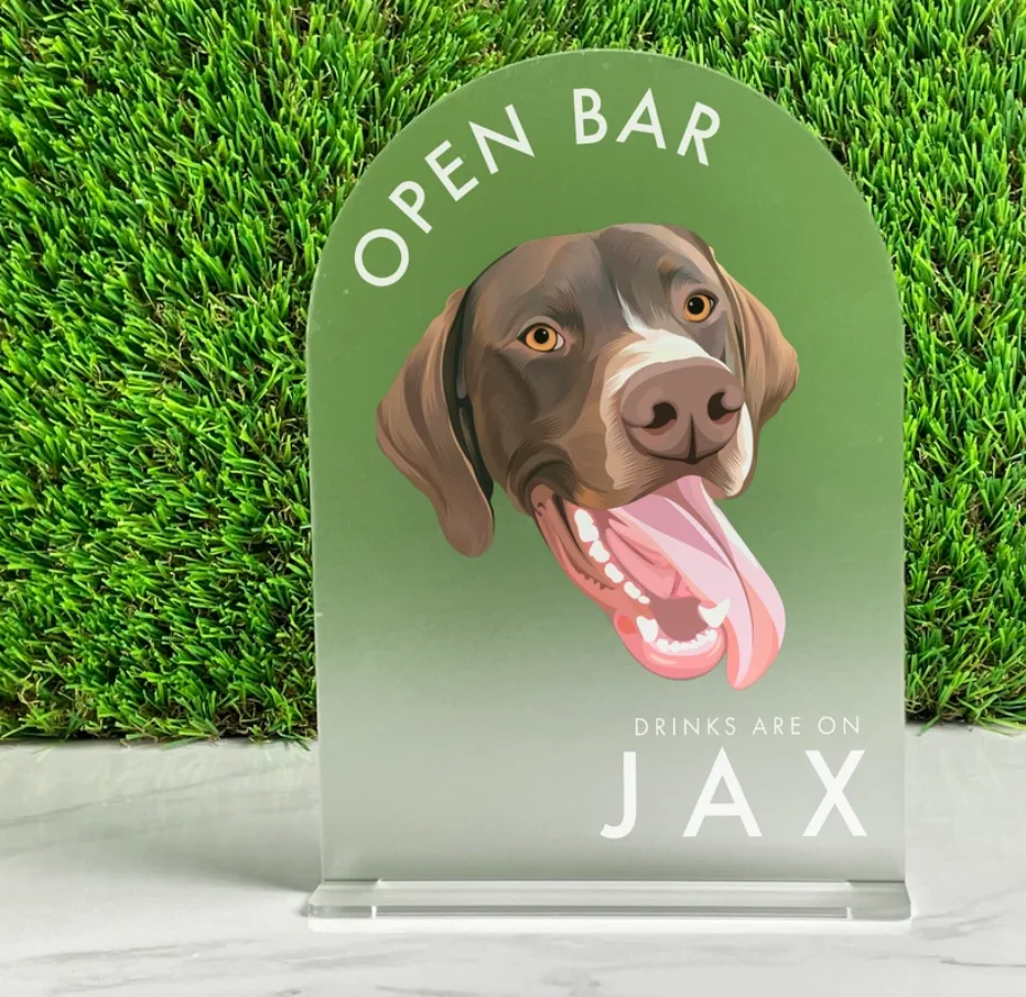 Open Bar Sign Pet Artwork Drinks Are On Me Drinks Are On Us Dog Signature Drink Sign Pet Or Dog