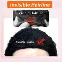 Perruques mi-longues bouclées 3 en 1 sans colle, en cheveux humains, avec cordon de serrage, clips invisibles, densité 250, perruques mi-longues en cheveux humains 3