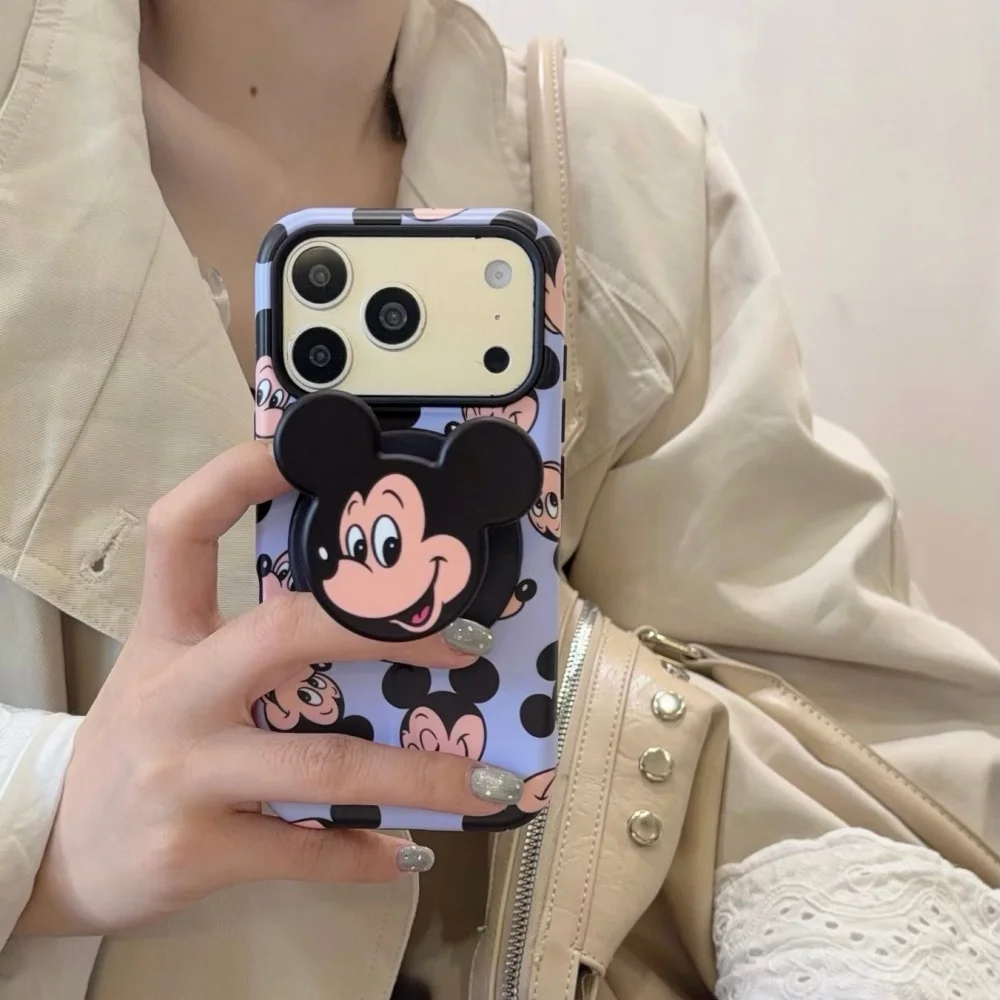 Cute Anime Cartoon Shockproof Phone Case with MagSafe Holder - Fashionable Protective Cover