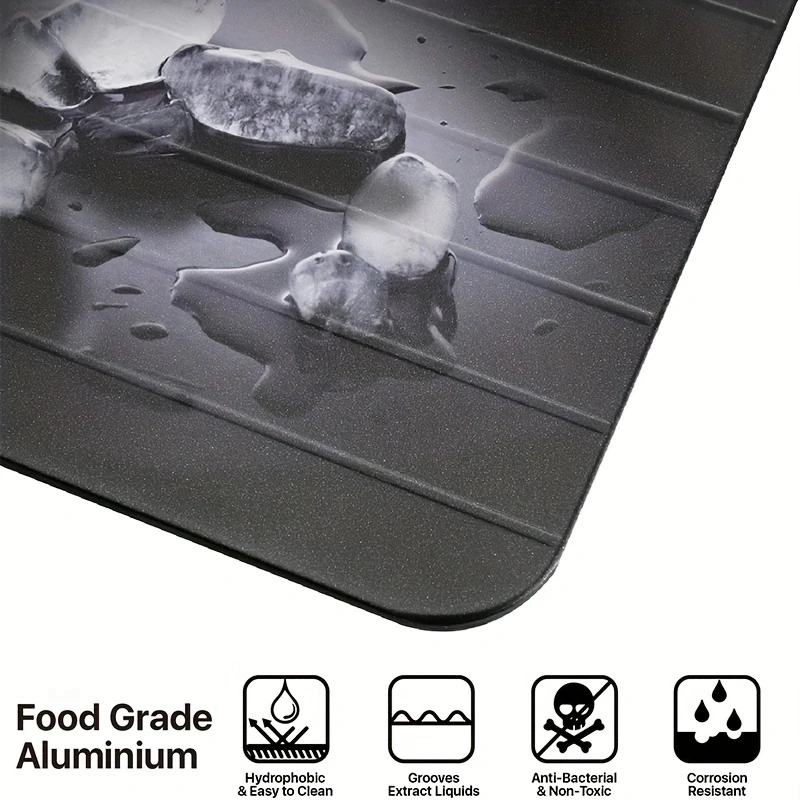 Defrosting Tray For Frozen Meat 9inch Rapid Defrost Plate For Food Aluminium Fast and Healthier Way of Thawing Food Tray defrosting tray