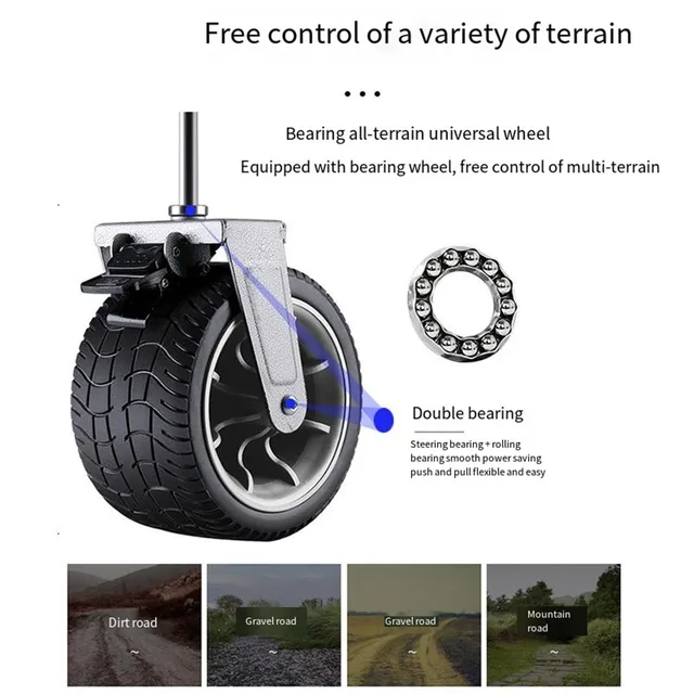 Összecsukható Kosár Kocsi Hordozható 160L Nagy Kapacitású Multifunkciós Húzógép Kültéri Kemping Asztal Halászati ​​Bevásárló - Image 4