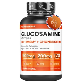 Vitastrong Glucosamina Condroitina con MSM, Collagene e Acido Ialuronico, Zinco, Selenio, Mangenese, Boswellia, Glucosamine Complex MSM Integratore, Ossa,  Articolazioni, Cartilagine, Qualità Premium