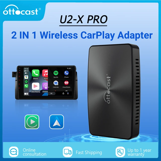 OTTOCAST U2 X Wireless Android Auto CarPlay Adapter 2 in1 Carplay Smart Box  Plug Play Multimedia Player for Toyota Mazda VW - AliExpress