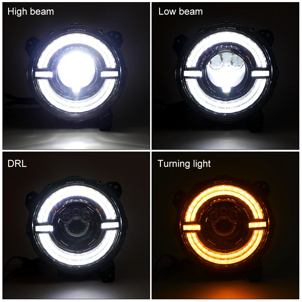

SXMA 9" Round 30/60W LED Headlight Sunlight Head Lamp H/L Beam Turn Signal Light LED Headlamp for Jeep JL Wrangler 2018+