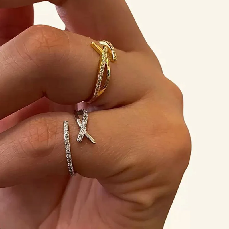 Zircon Rings Finger Stainless Steel