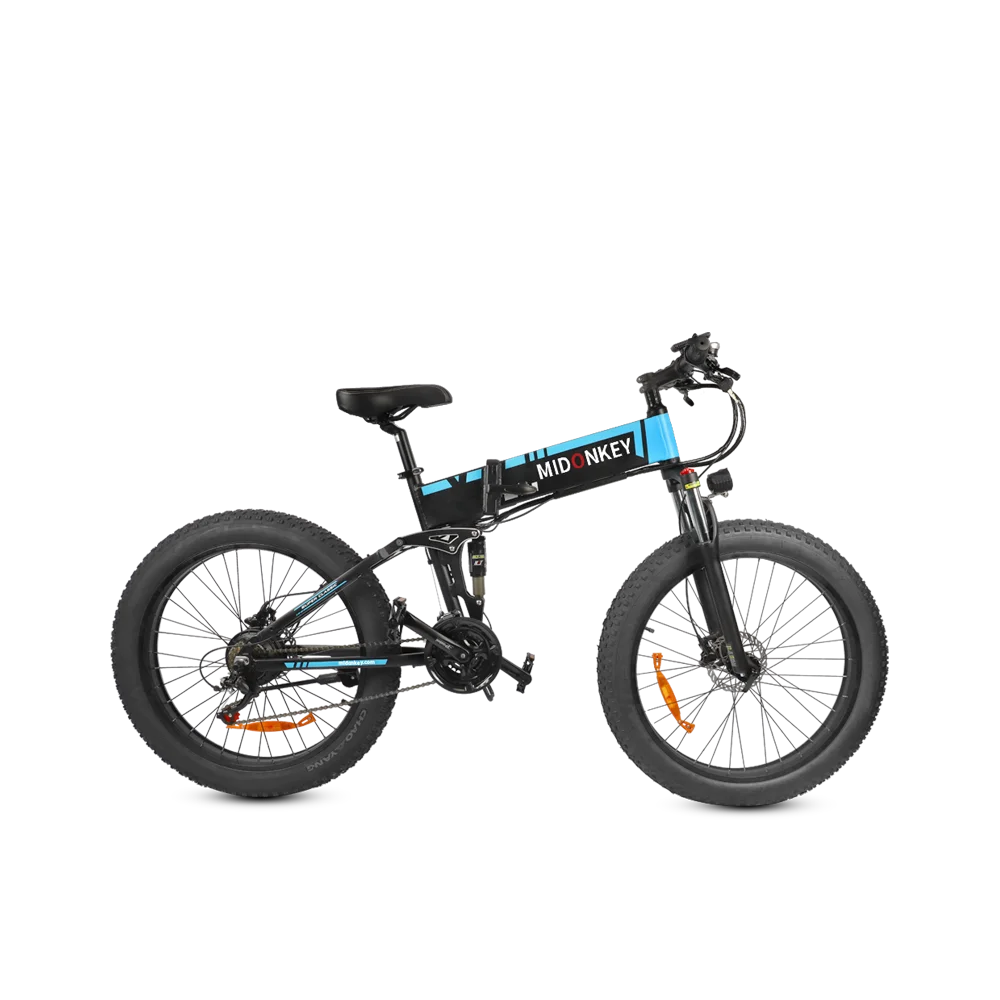 Full Suspension Ebike Fat Tire 26 Inch MIDONKEY Cruiser Electric