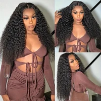 Perruque Lace Front Cheveux Humains Bouclés Kinky 20 Pouces, Perruque Cheveux Humains Bouclés Profonds 250% Densité, Perruque Lace HD Transparente 13x4 Pré-Pluckée 4