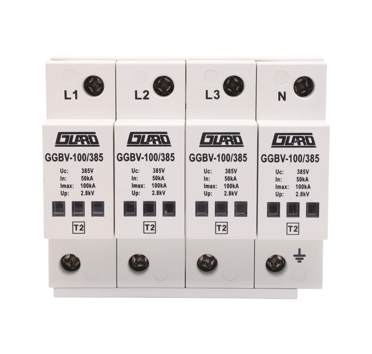 Industrial Lightning Protection Device 4P Industrial Lightning Arrester T2 SPD 100KA AC SPD