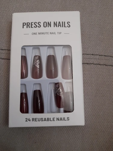 ARTAUG 24pcs Glossy Pink Press On Nails Medium Square Fake Nail Elegantstyle False Nail Full Cover Fake Nail For Stylish Women photo review