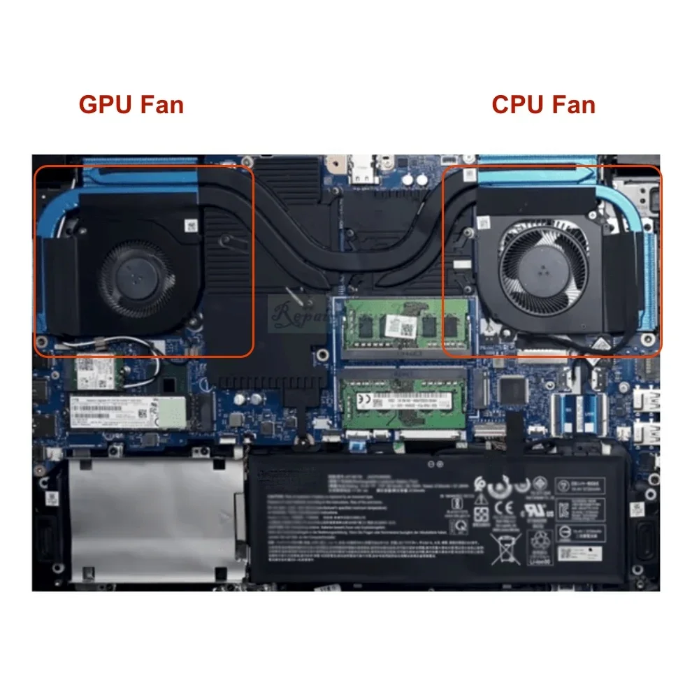 CPU GPU 냉각 선풍기, 에이서 프레데터 PH315-53-72XD PH317-54-70Z5 N20C3 시리즈 쿨러 팬 라디에이터 23.Q7KN2.001 DFS5K223052836