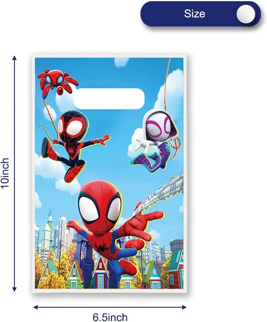 Description Picture 4 of itemSpidey And His Amazing Friends Party Favor Gift Bags Spiderman Candy Bag Handle Gift Bags Superhero Themed Birthday Party Decor