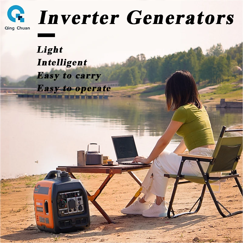 Frequency Conversion Gasoline Generators 3KW Miniature Silent Household RV Outdoor Portable Camping Gasoline Generators