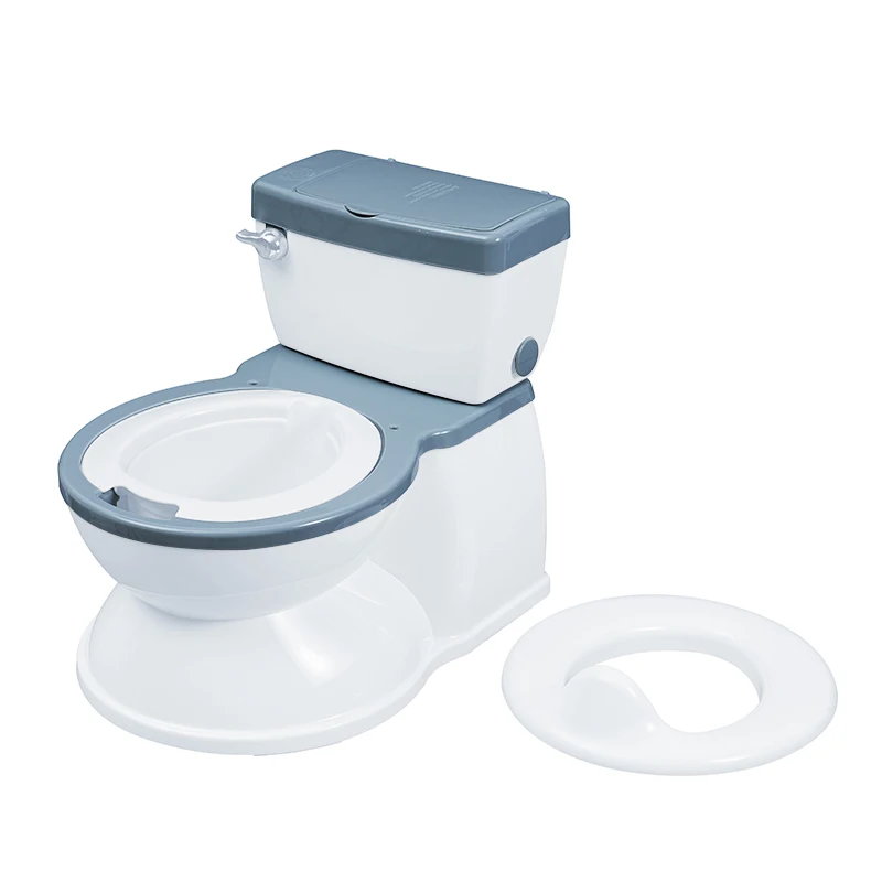Childrens Simulation Grey Solid Baby Training Potty With Flushing Sound 4