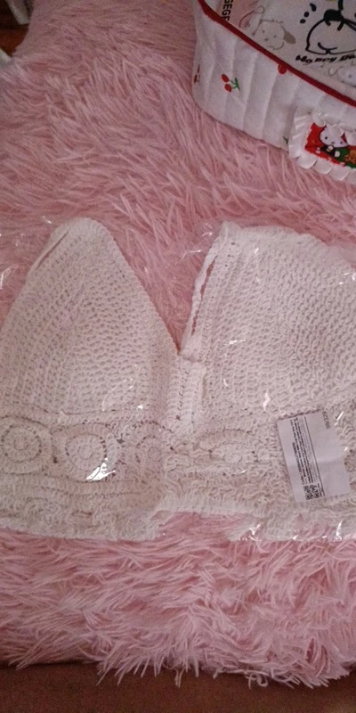 Women's Y2K Bohemian Knitted Halter Crop Top photo review