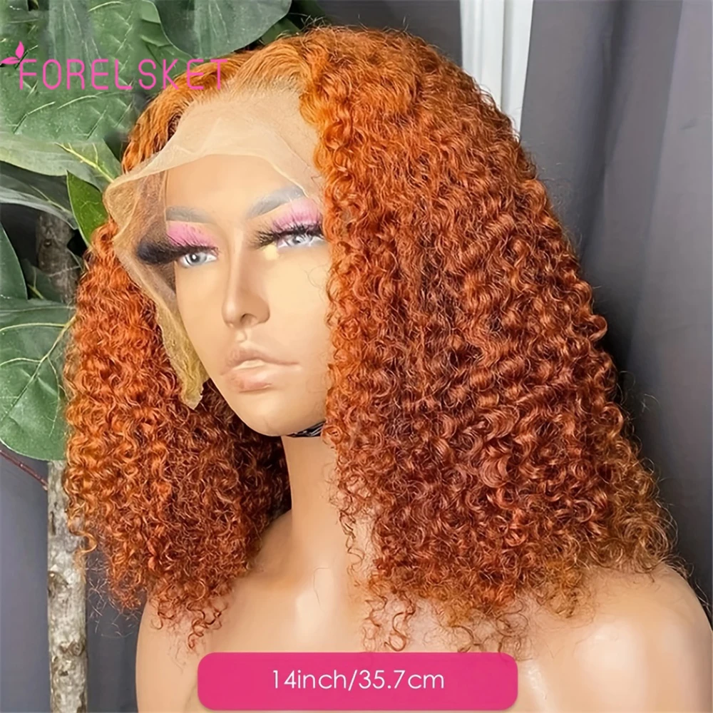 

Vibrant Ginger Blonde Curls: High Density, Curly, Transparent Lace Front, Peruvian Remy - Suitable for Every Woman #350 bob wigs