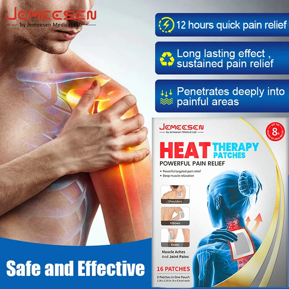 Heat Therapy Patches Pain Relief Patches Neck Knee Upper or Lower Back Pain Portable Safe Effective Heating Pad Jemeesen