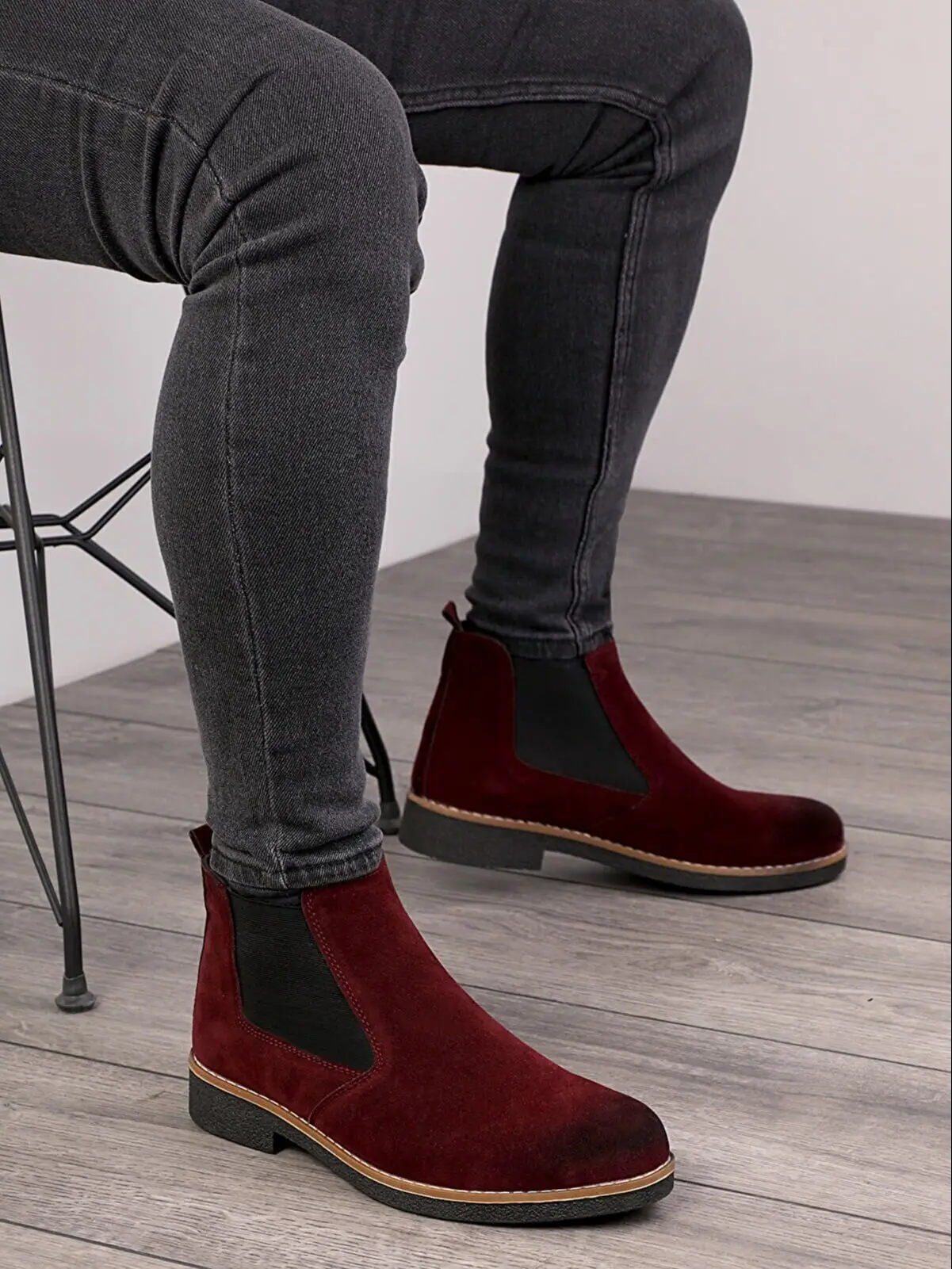 Chelsea Boots Unisex Orthopedic Insoles Warm Soft Casual Winter Microfiber and Suede Outside, Cold Proof Fleece Lining Inside