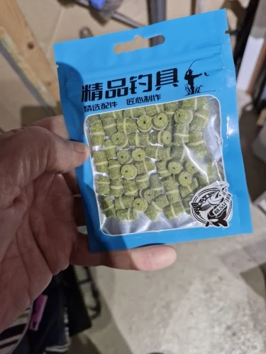 50PCS Granular Bait Pellets Hook Up Grass Carp Fishing Trout Cream Smell Soft Hollow Formula Insect Particle Pesca Lure Set photo review