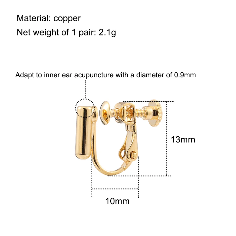 Clip On Earrings 2/10 Pcs for Women DIY Jewelry Making
