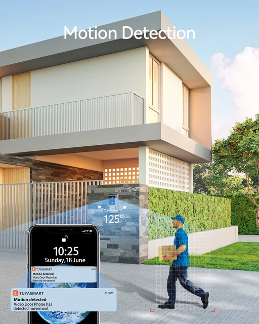 TMEZON WiFi Video Intercom System with Camera and 7 Inch1080P touch screen IP Wired Video Door Phone , Tuya,4 wire,Remote Unlock 5