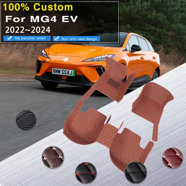 Nappaleder Auto Fußmatte für MG ZS Electric 2017-2023, Doppellagige  Luxus-Auto-Fußmatte, Allwetter wasserdichte und rutschfeste  Fussmatten,C/Beige