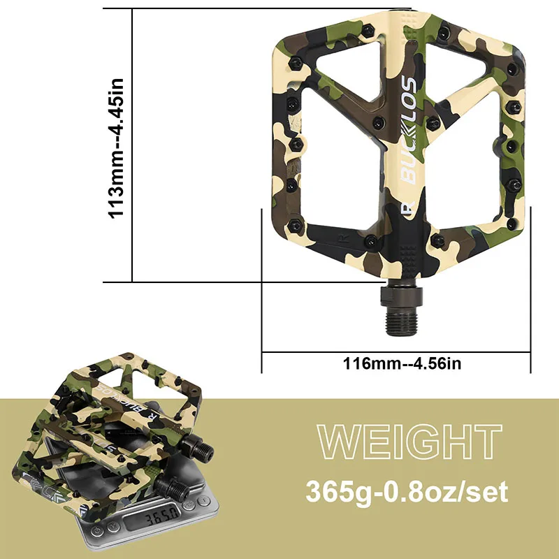 BUCKLOS Bicycle Pedal Ultralight Nylon Bike Flat Pedal Widen Flatform Road Mountain Bike Pedals Non-slip MTB Pedals