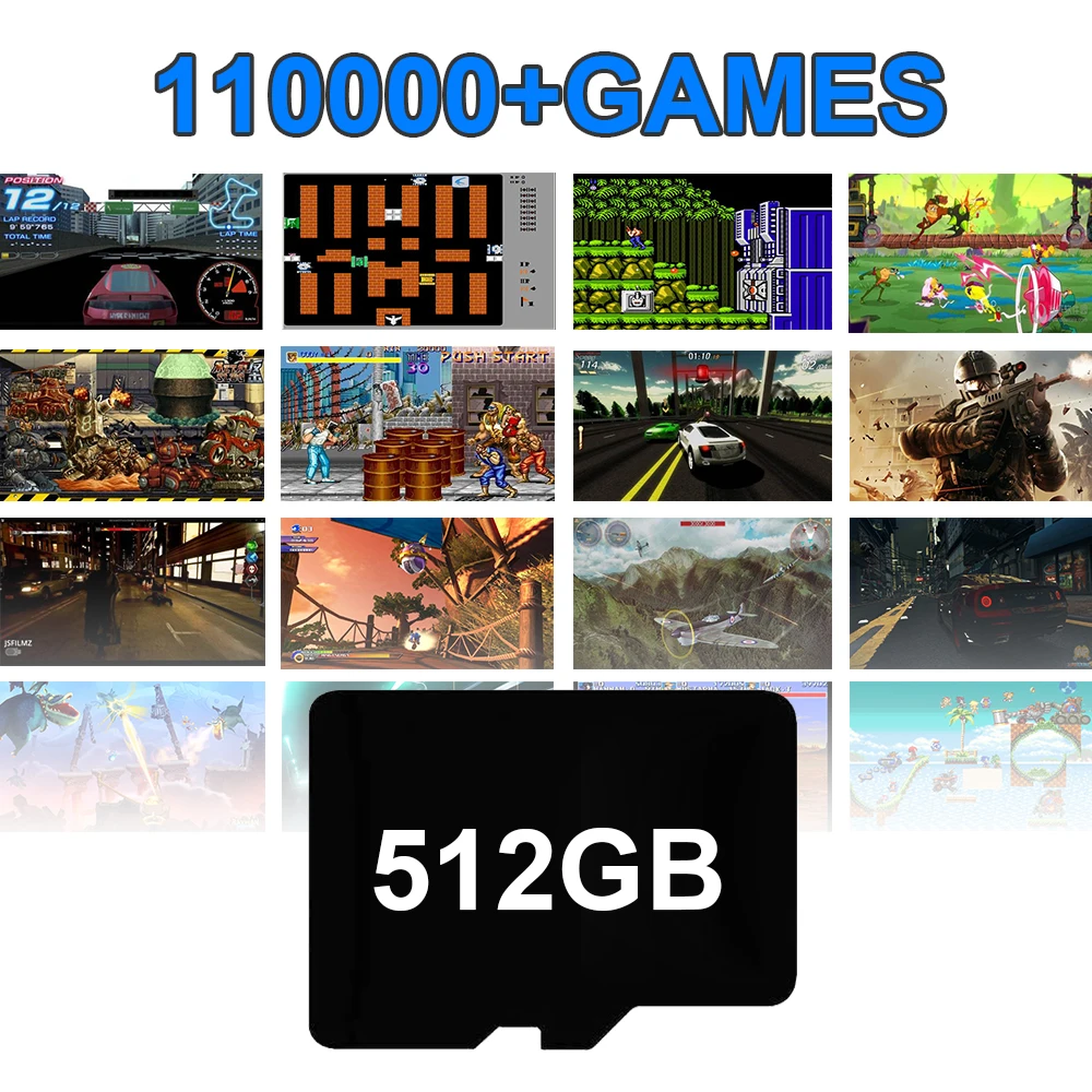 Game Memory Card For S922X/S905X3/H96 MAX X3/Plus/T95 MAX Plus/Beelink GT King Pro/S905X4/RG503 with 70+ Emulator 110000+ Games