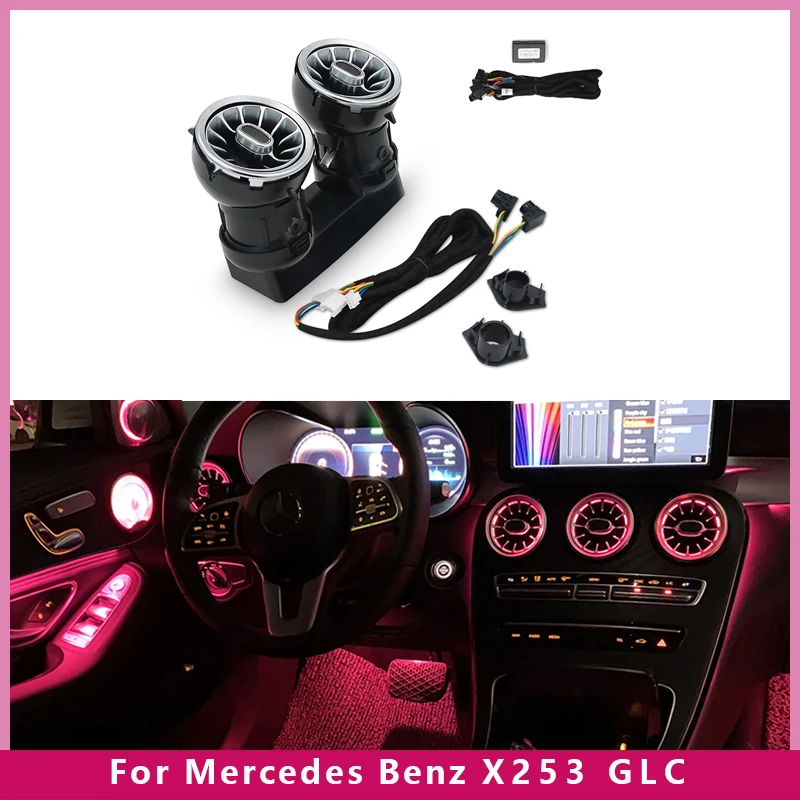 

LED Turbine Ambient light Rear Air Conditioning Vents 64color For Mercedes Benz C /E/G/S/CLS/ GLC/ Class W464W222 W205 W213 X253