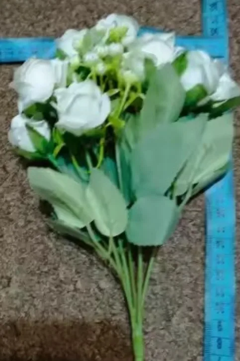 10 Heads Artificial Flower Silk Rose white Eucalyptus leaves Peony Bouquet Fake Flower for Wedding Table Party Vase Home Decor photo review