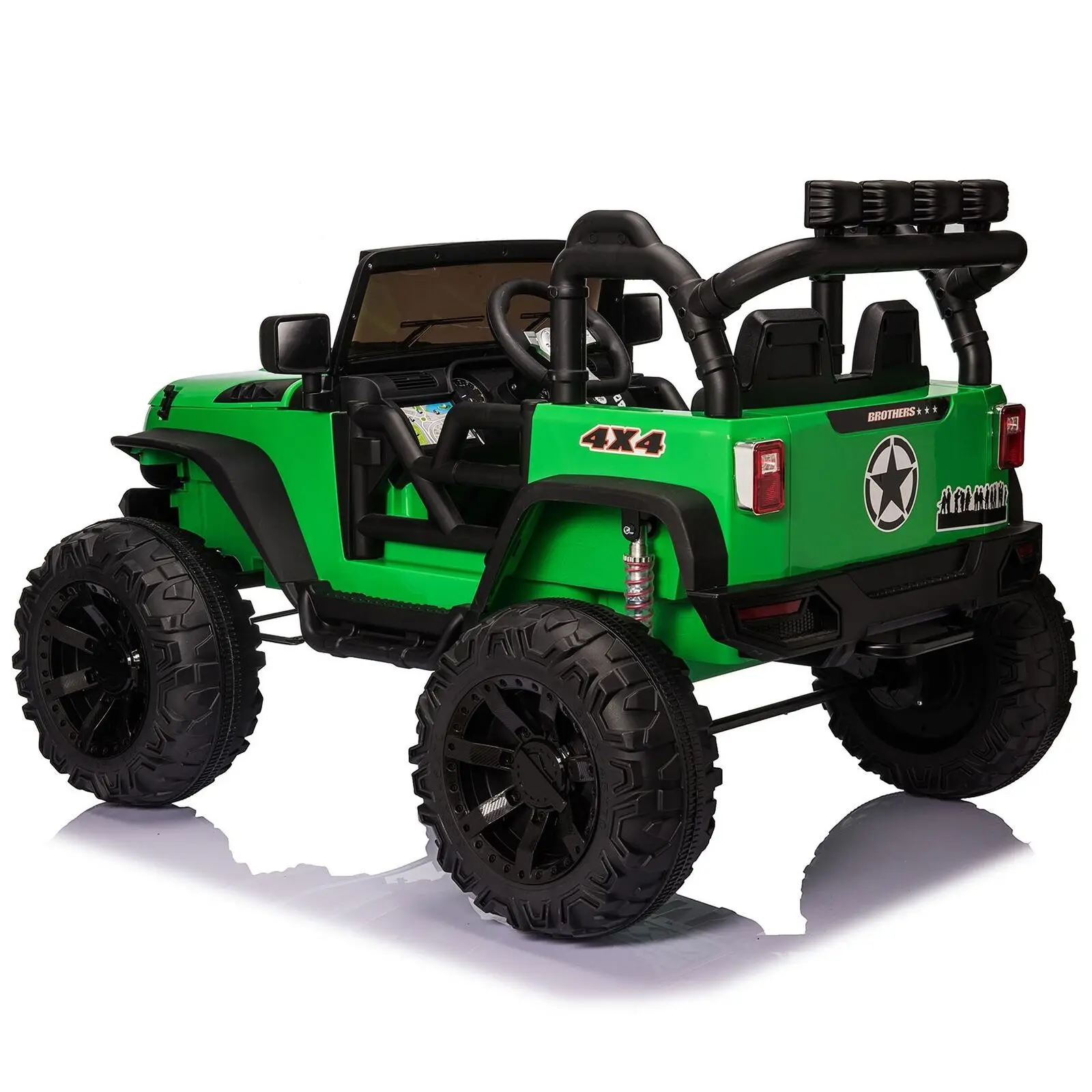 2 Seater Ride On Car Truck for Kids, 24V Quick Charge 9Ah Electric Jeep Toys, 2x200W, 3 Speeds, Bluetooth, Spring Suspension