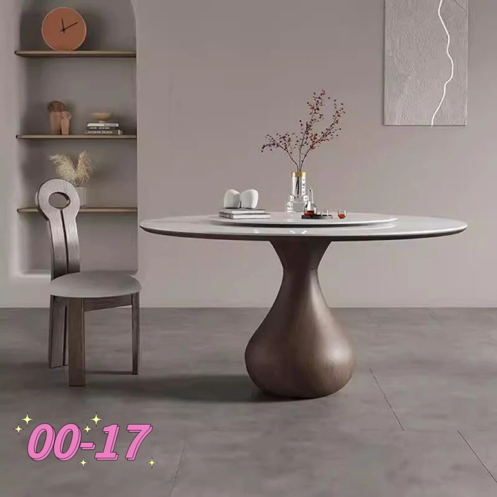

Новый круглый обеденный стол в скандинавском ретро стиле из массива дерева, круглый обеденный стол с поворотным механизмом, домашний круглый обеденный стол, французский средневековый круглый стол