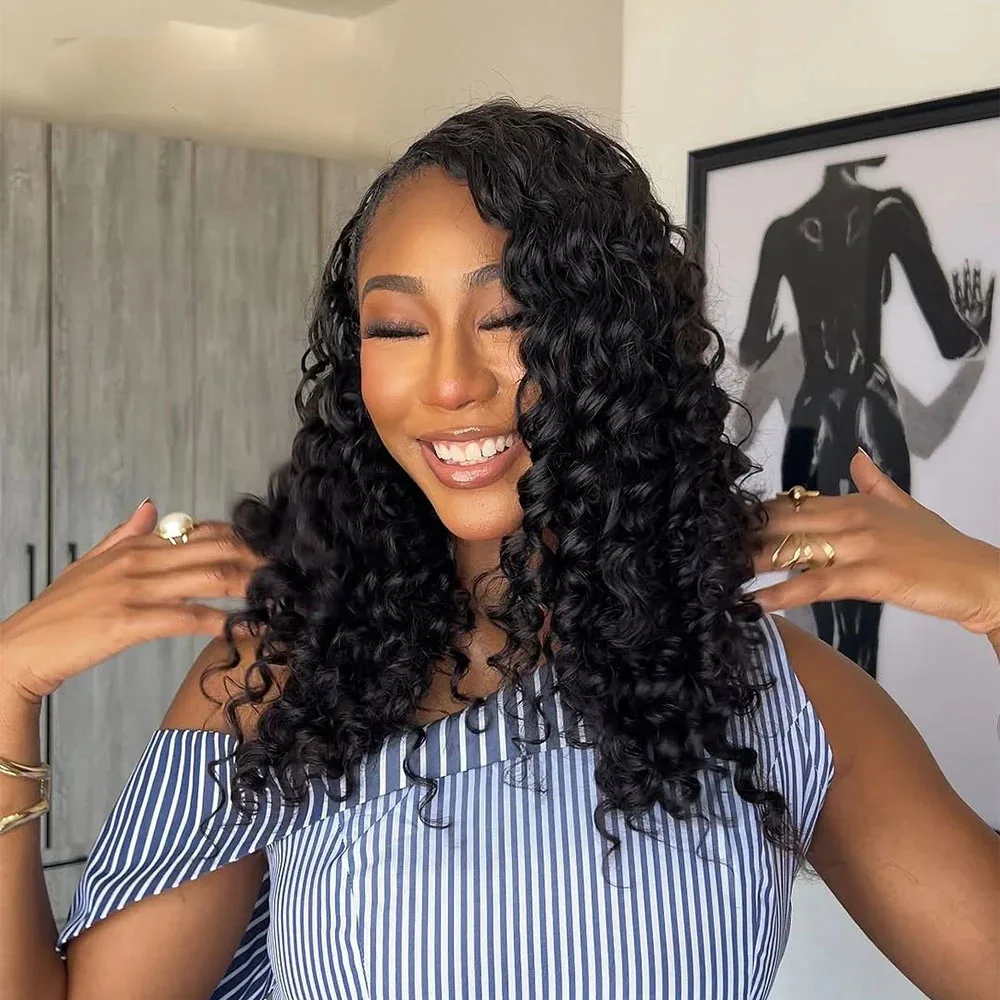 Loose Deep Wave Boho Braids 100% Human Hair Extension Miracle Knots Crochet Human Hair Feathered Human Crochet Hair For Braiding 3