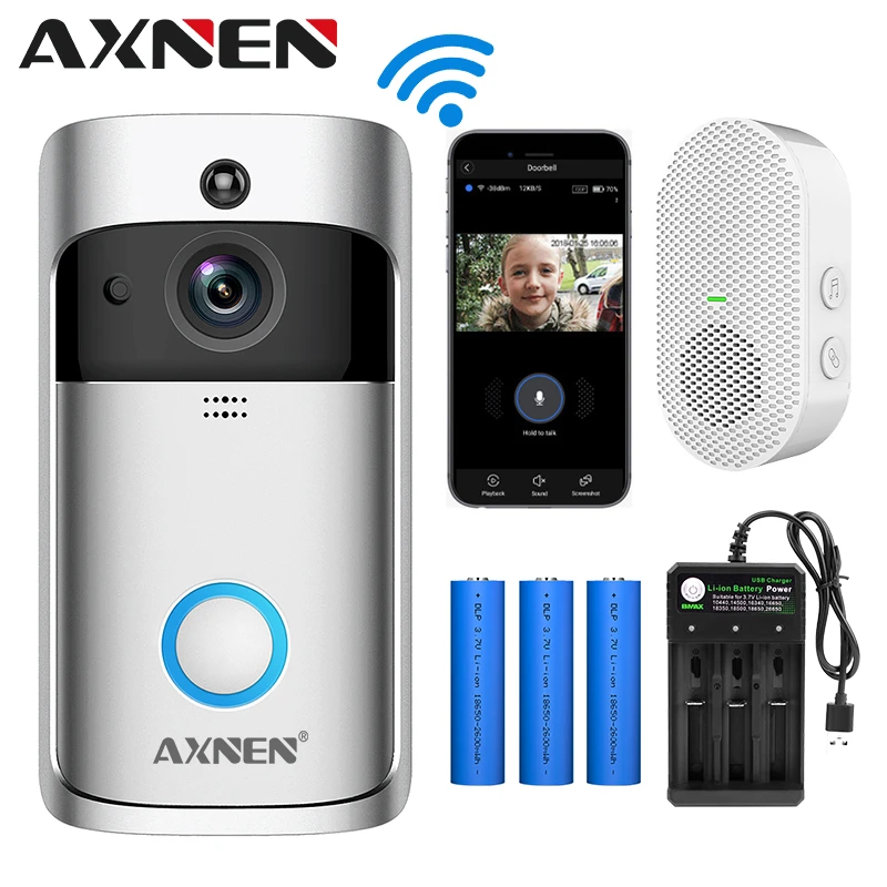 Axnen V5 Smart Ip Video Wifi Video Door Phone Door Bell Wifi Doorbell Camera Ir Alarm