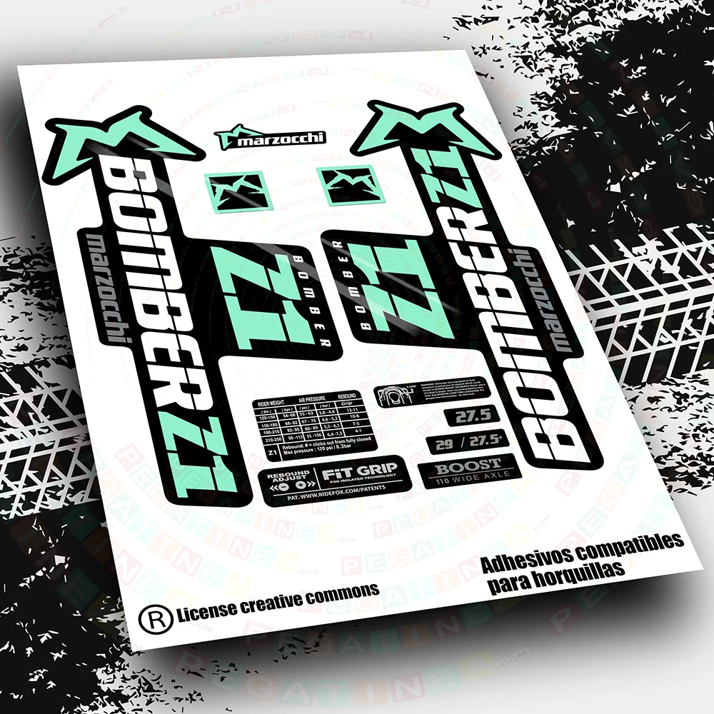 Marzocchi Bomber Z1 Bicolore Wp542 Adesivi Decalcomanie Aufkleber Autocolant Adeivi Forcelle