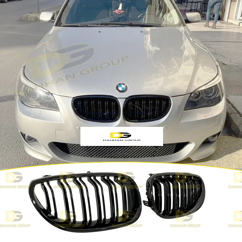 B-M-W-5-Series-E60-M5-Style-Front-Grill-Grade-Dual-Double-Lines-Without ...