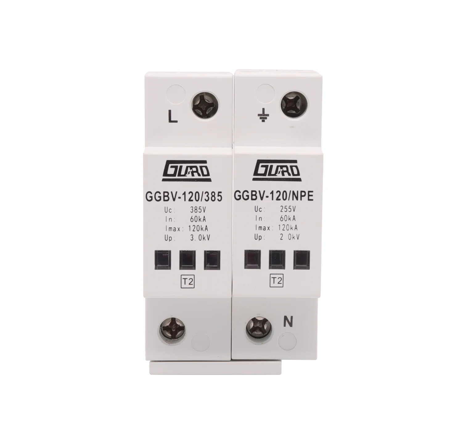 House Low-Voltage Arrester Device 1P+NPE Power Surge Protective Device T2 SPD AC SPD 60KA Max 120KA