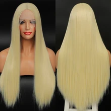  Transparent Lace Wigs For Women 180% Heat Resistant Synthetic Hair Straight Wig Good Quality 360 Lace Wigs Femme 13x4 Black Wig 