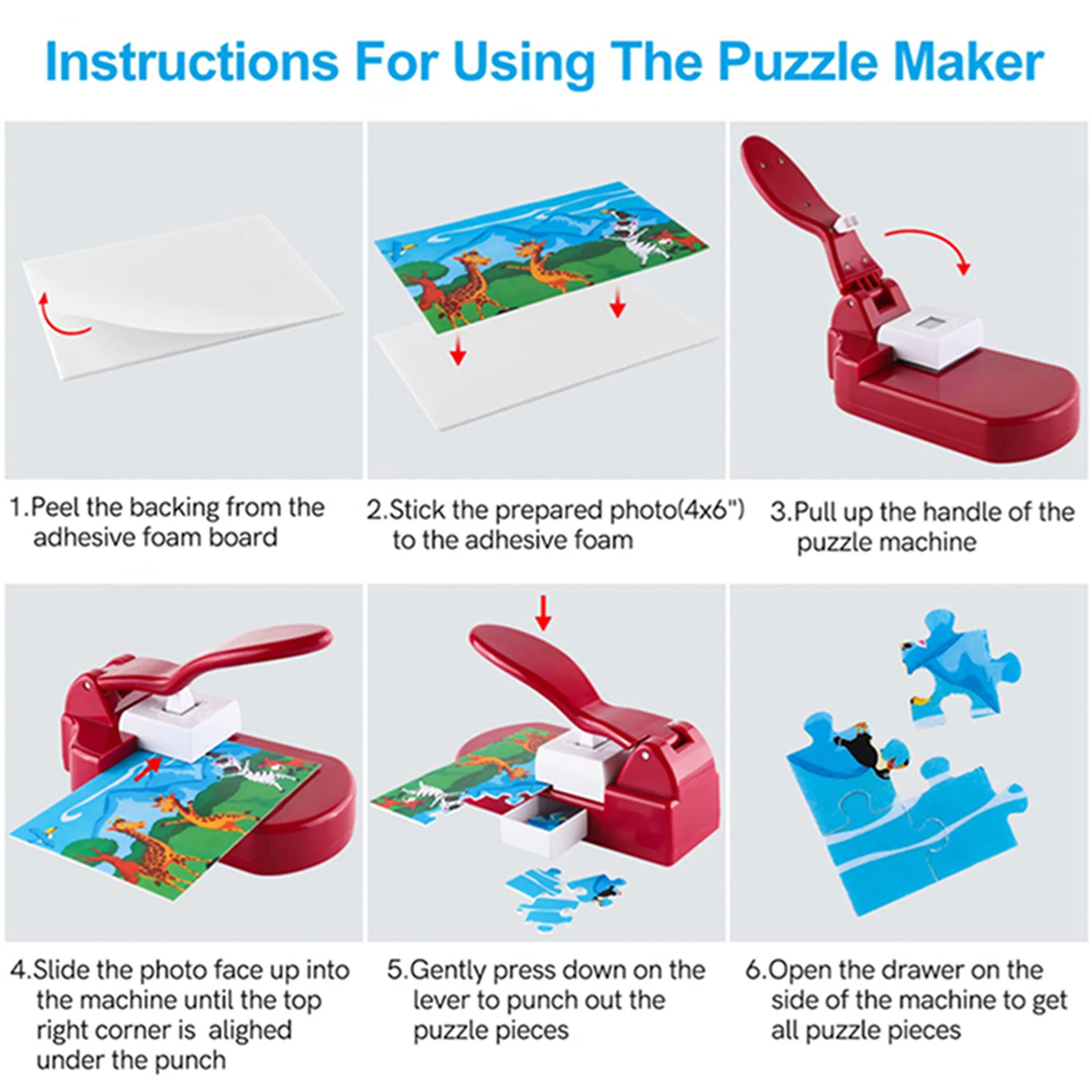DIY Jigsaw Puzzle Maker Create Unique Jigsaw Puzzles Puzzle Making Machine with 10 Adhedive Foams Picture Photo Cutter for Fun jigsaw puzzle maker