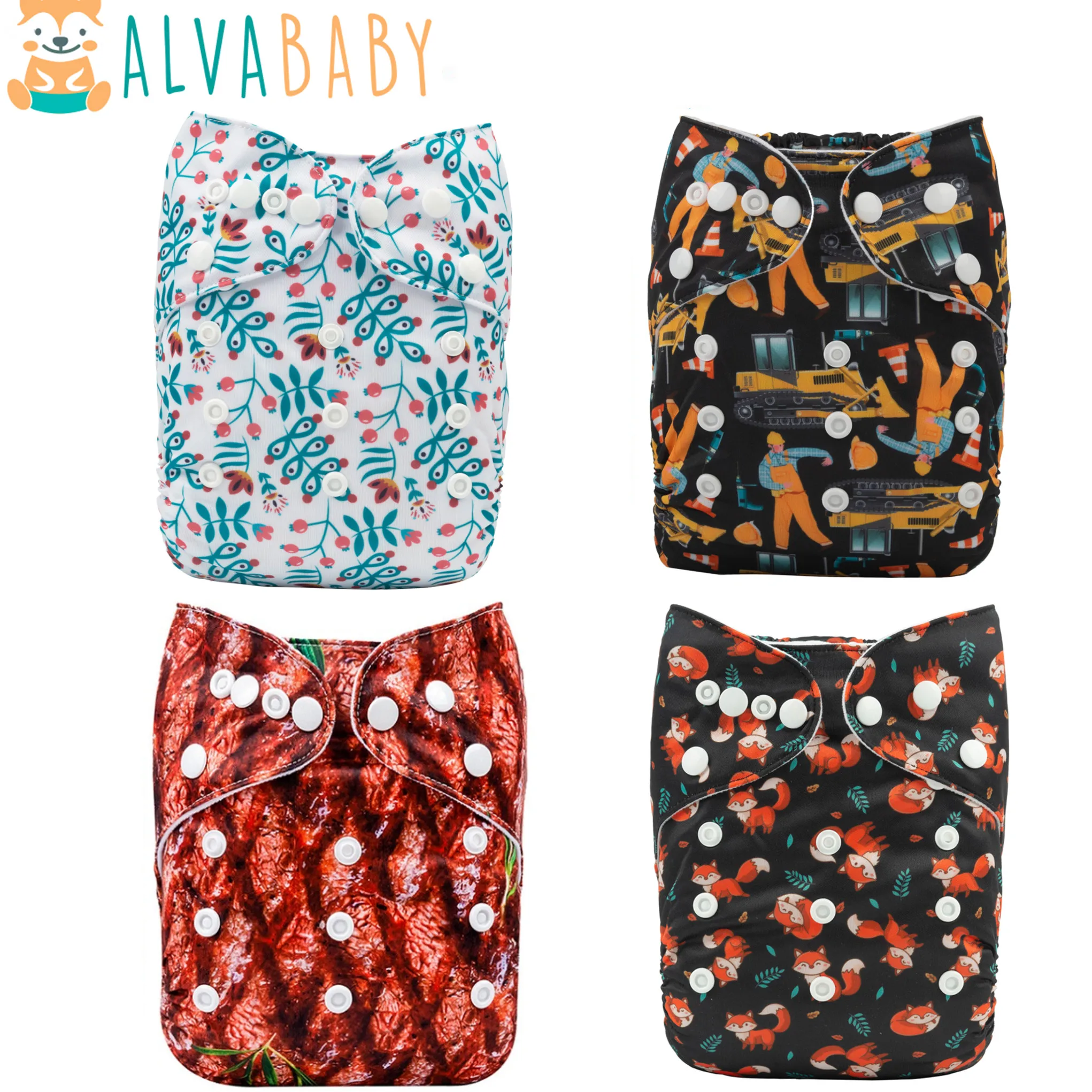 Insert U Pick ALVABABY One Size Reusable Washable Cloth Diapers Pocket Nappy 