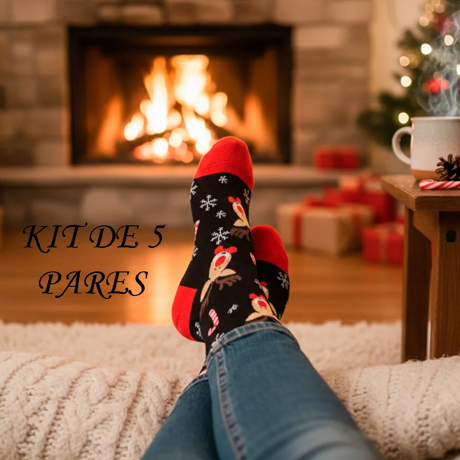 Kit 5 Pares Calcetines Navideños | Diseño Navideño Surtido al Azar | Regalo Fiesta Invierno